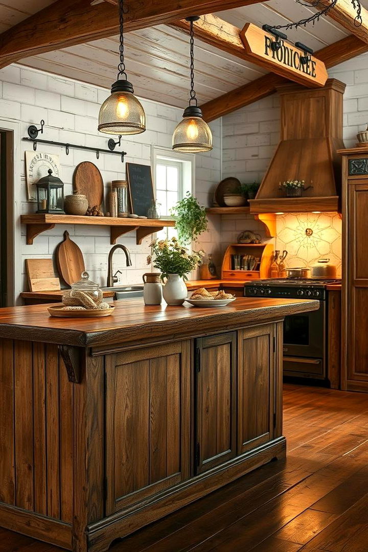 Rustic Farmhouse Peninsula - 22 Kitchen Peninsula Ideas