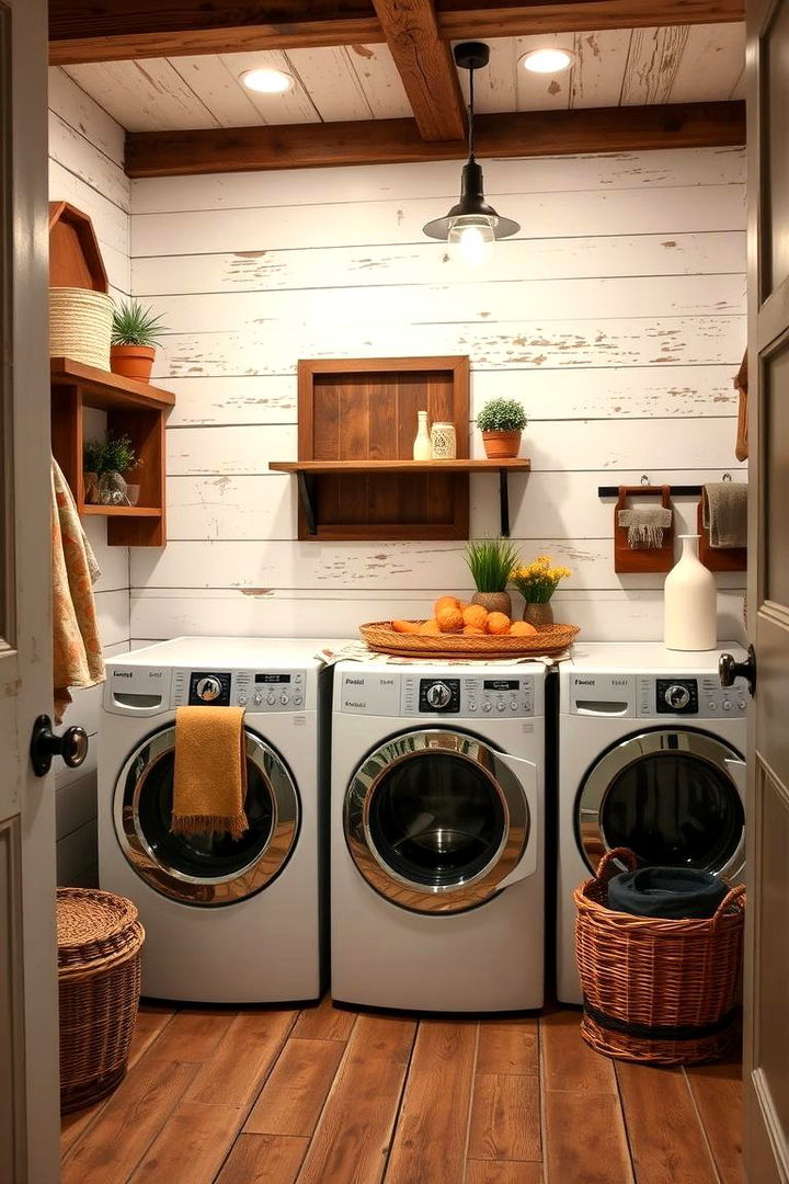 Rustic Farmhouse Shiplap Style - 22 Shiplap Laundry Room Ideas