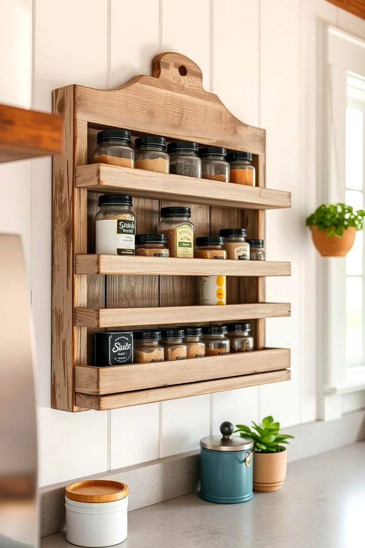 Rustic Farmhouse Spice Rack - 22 Spice Rack Ideas