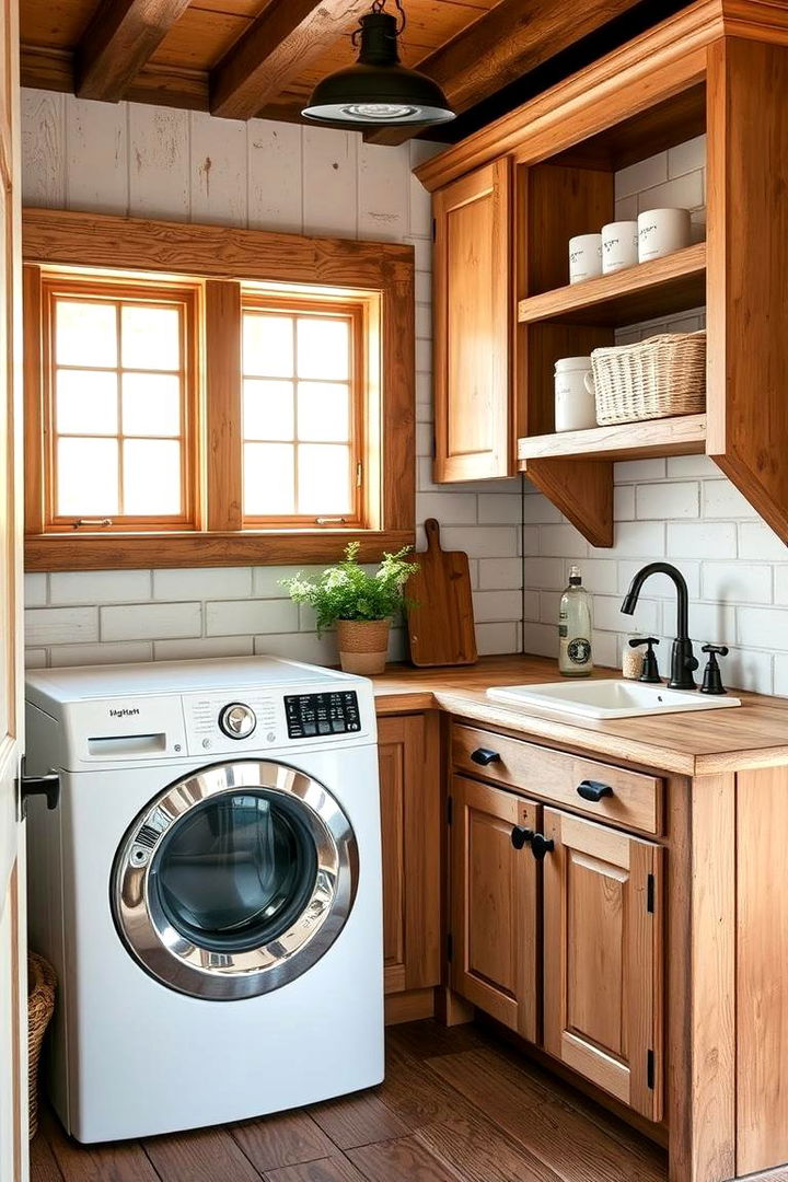 Rustic Farmhouse Style Cabinets - 22 Laundry Room Cabinet Ideas