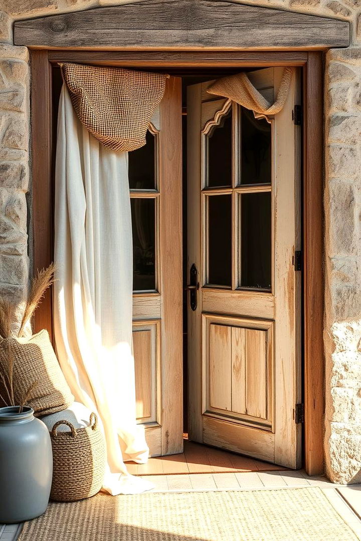Rustic Farmhouse Textiles - 22 French Door Curtain Ideas