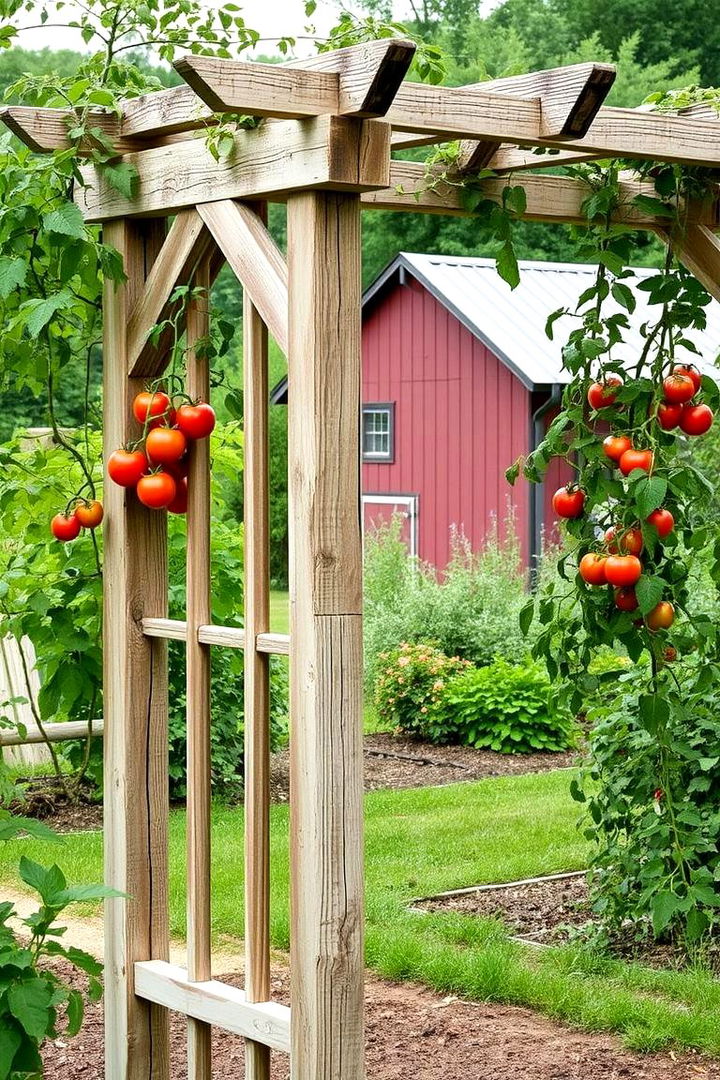 Rustic Farmhouse Tomato Trellis - 22 Tomato Trellis Ideas