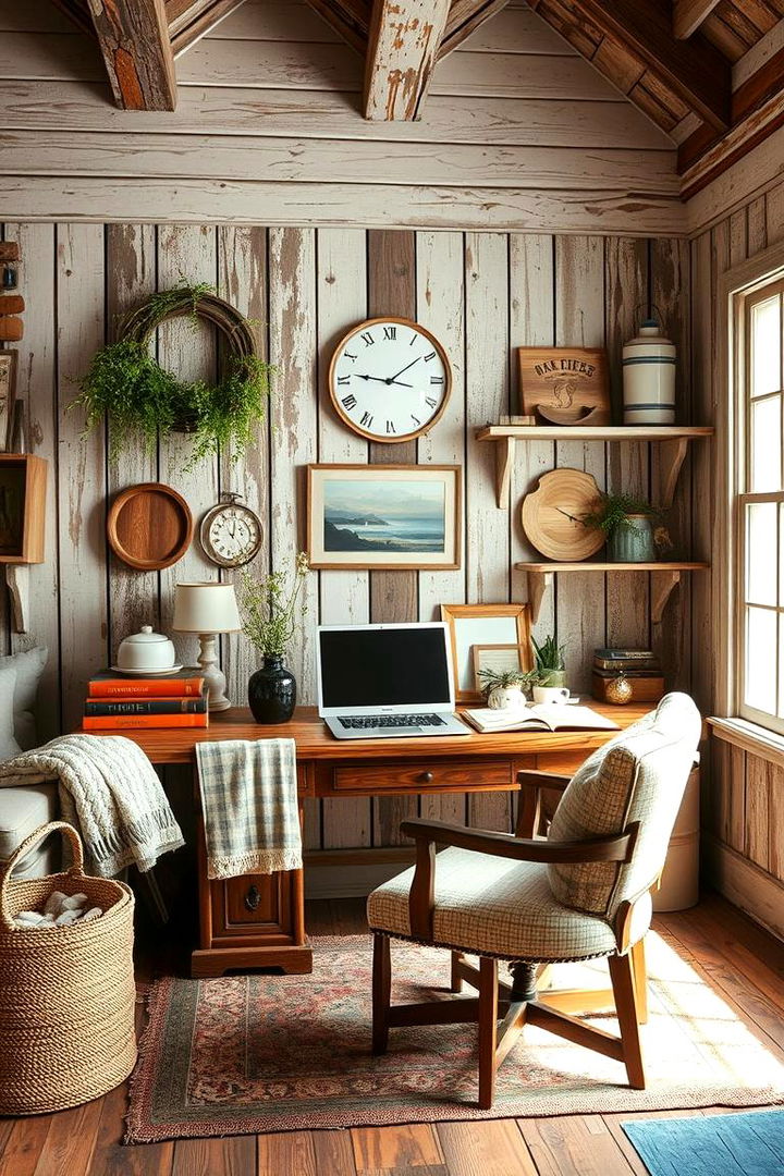 Rustic Farmhouse Touch - 22 Home Office Background Ideas