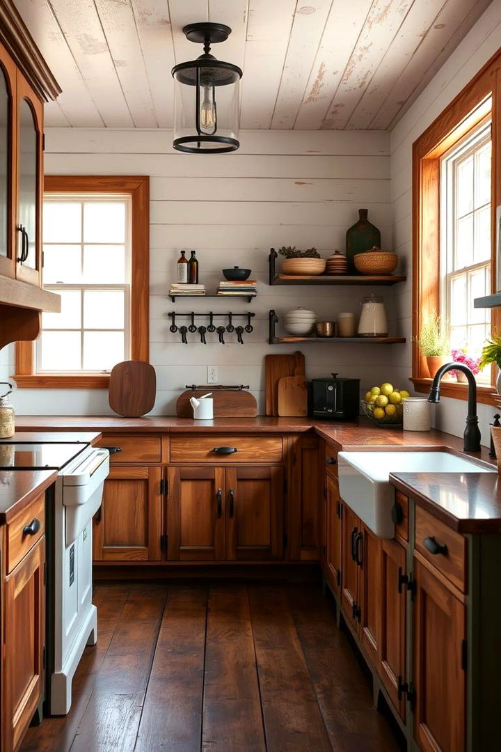Rustic Farmhouse Vibe Celebrates Heritage - 22 Natural Kitchen Design Ideas