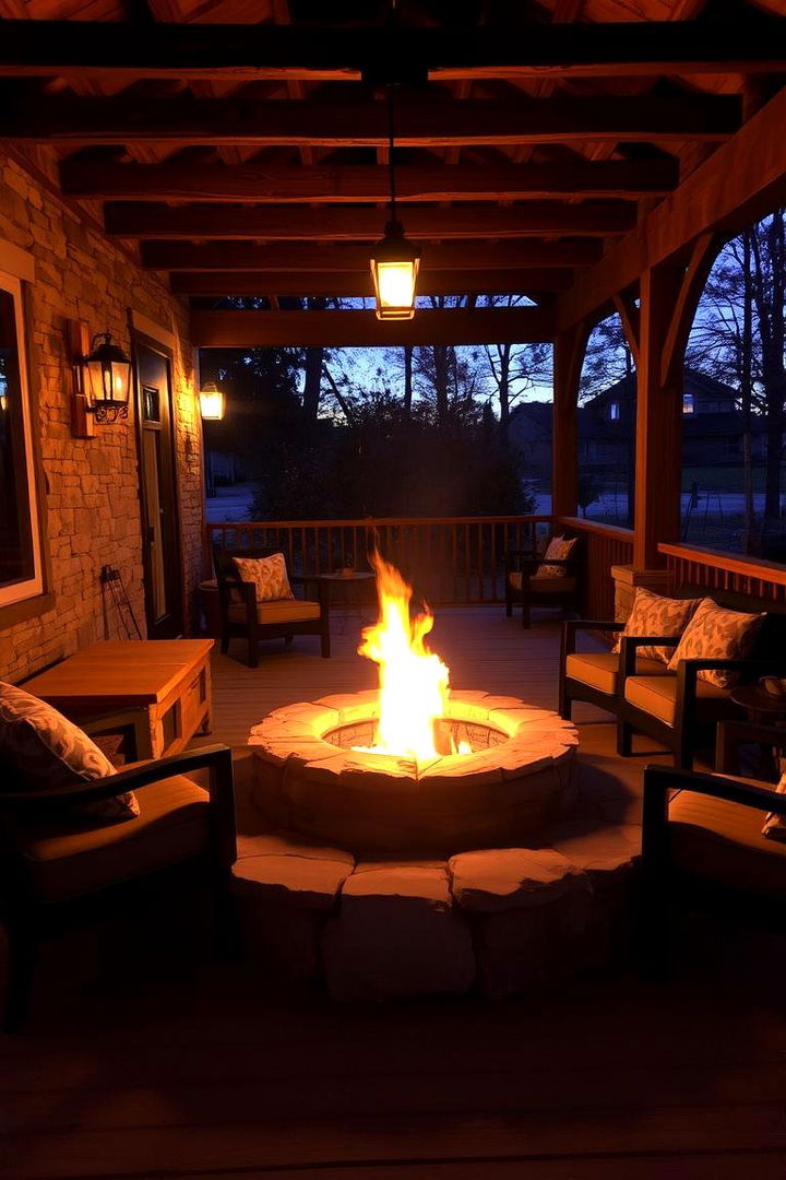Rustic Fire Pit Area for Evenings Outdoors - 22 Rustic Front Porch Ideas