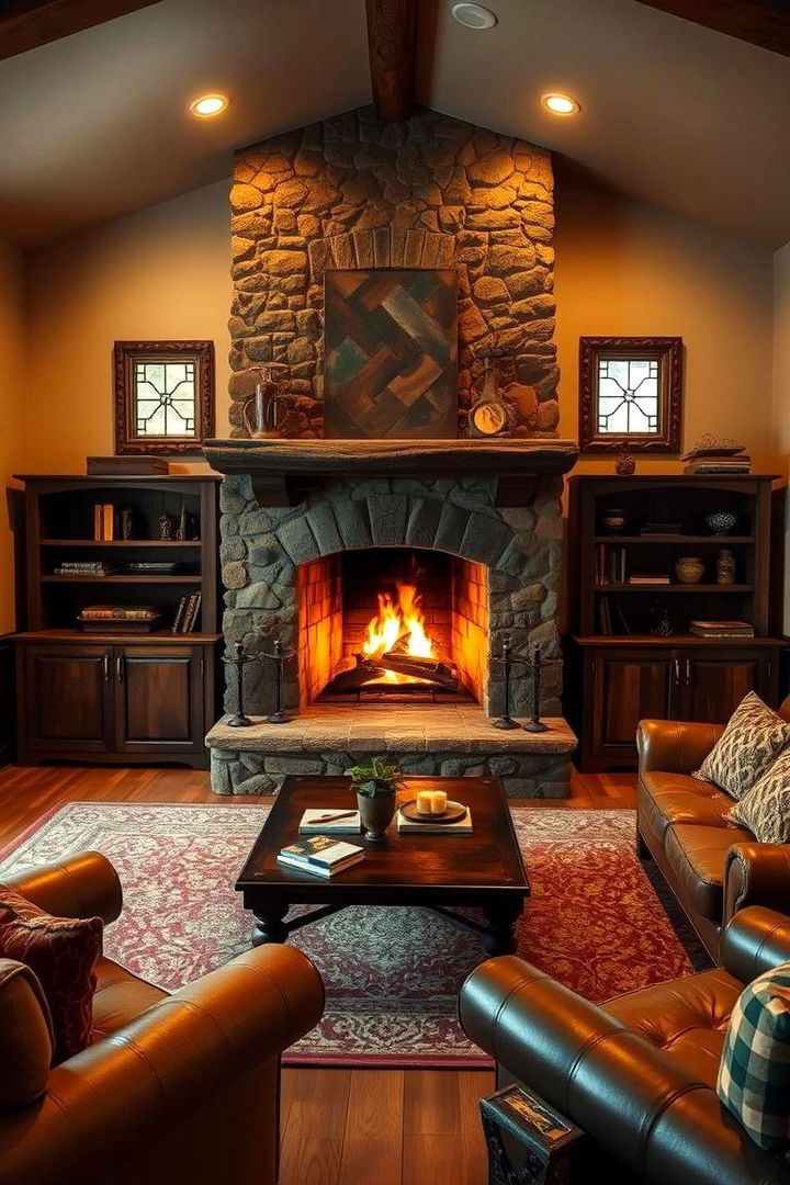 Rustic Fireplace Charm - 22 Mediterranean Living Room Ideas