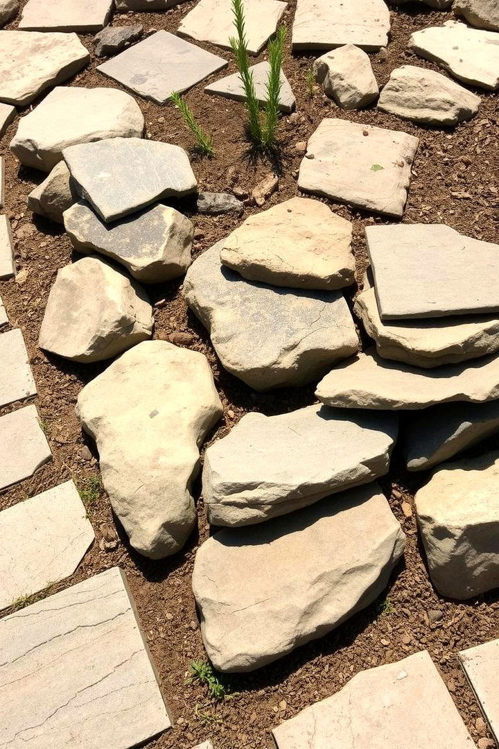 Rustic Flagstone Border - 22 Stone Garden Edging Ideas