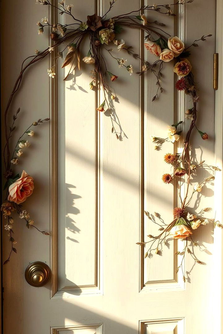 Rustic Floral Embellishments - 22 Rustic Front Door Ideas