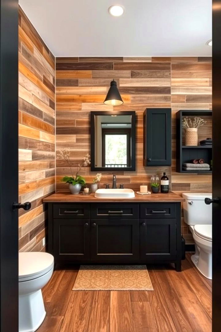 Rustic Fusion Charm - 22 bathroom with black cabinets ideas