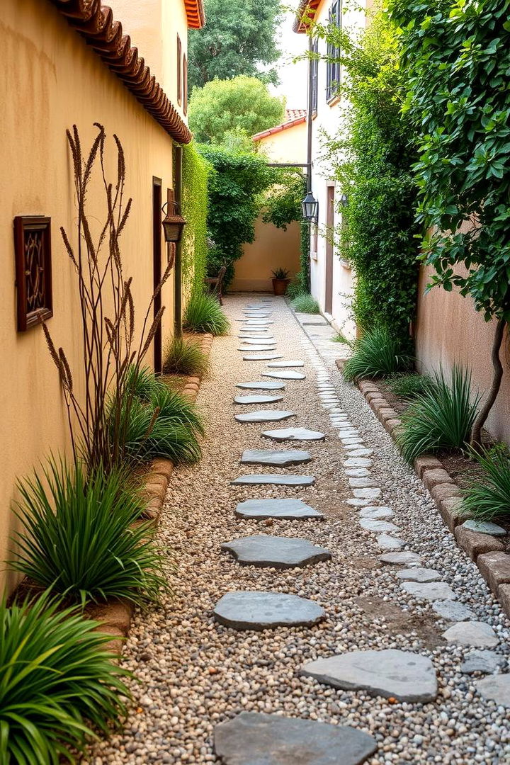 Rustic Gravel Walkways - 22 front yard spanish style landscaping ideas