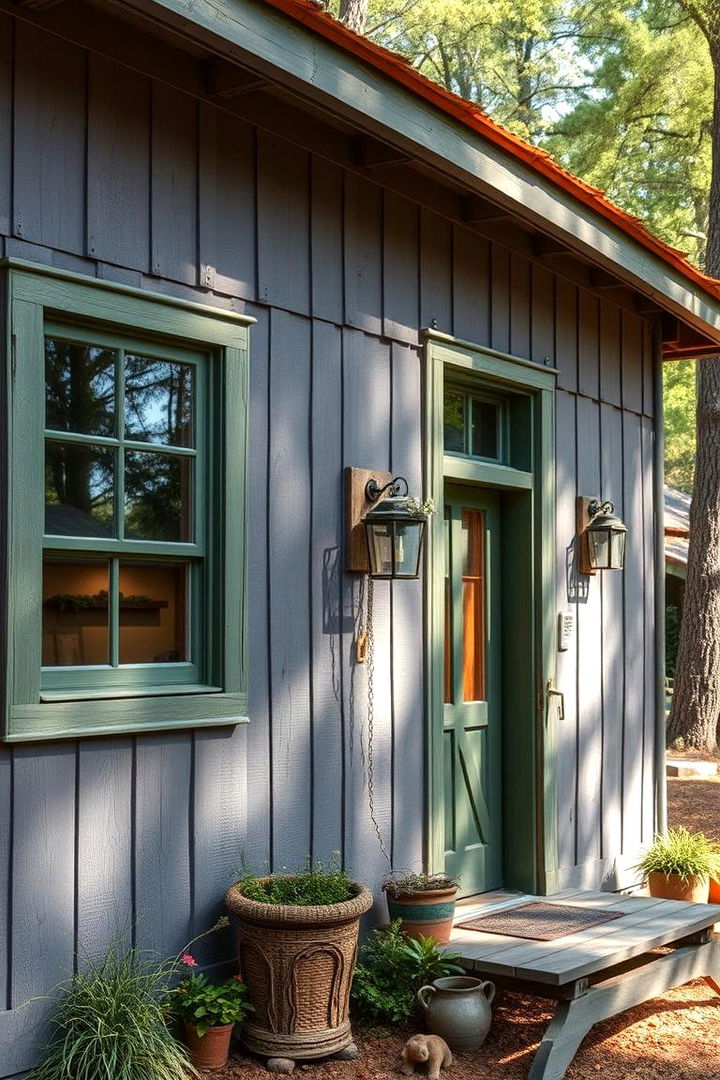 Rustic Gray with Earthy Accents - 22 Gray Exterior House Paint Ideas