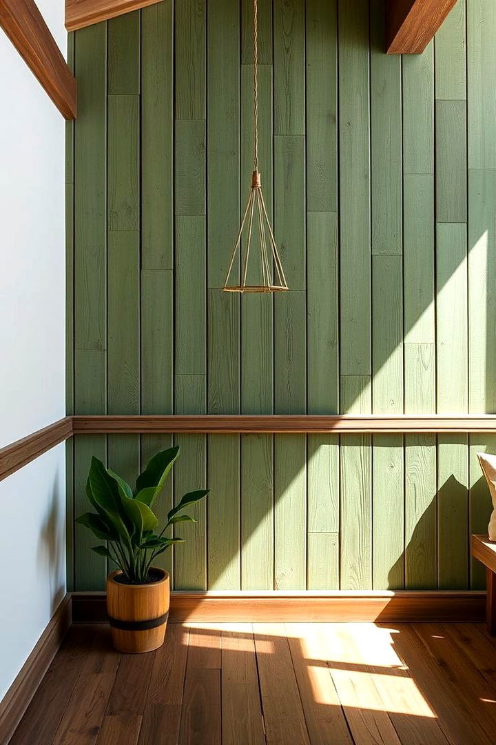 Rustic Green Barn Wood - 22 Green Accent Wall Ideas