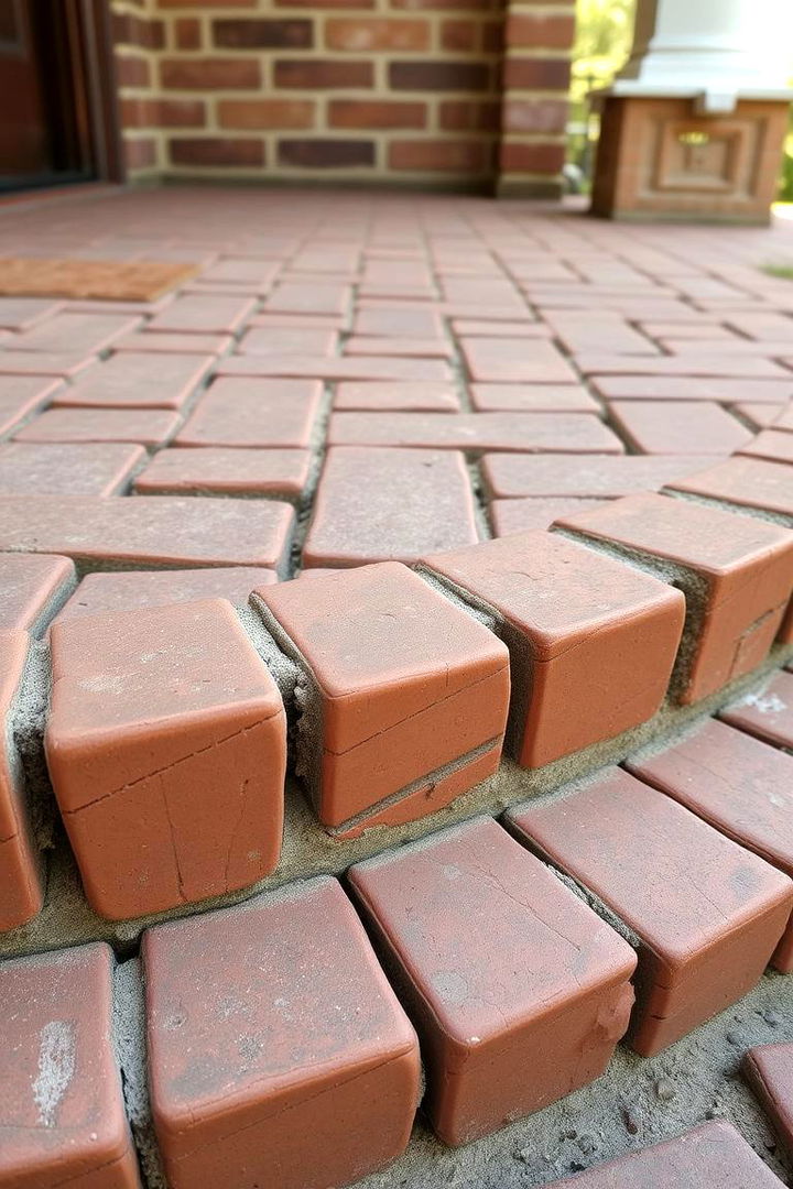 Rustic Handcrafted Touch - 22 Brick Front Steps Design Ideas