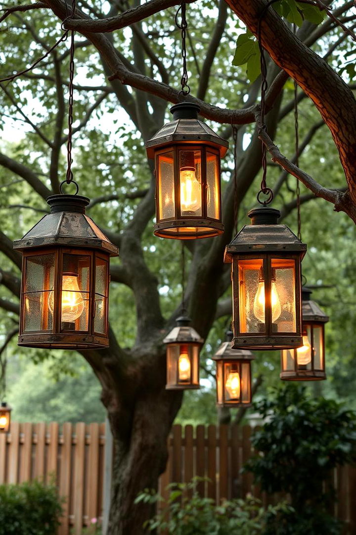 Rustic Hanging Lanterns - 22 Backyard Lighting Ideas
