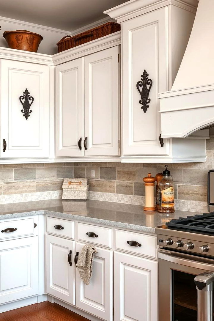 Rustic Hardware Fixtures - 22 Rustic White Kitchen Ideas