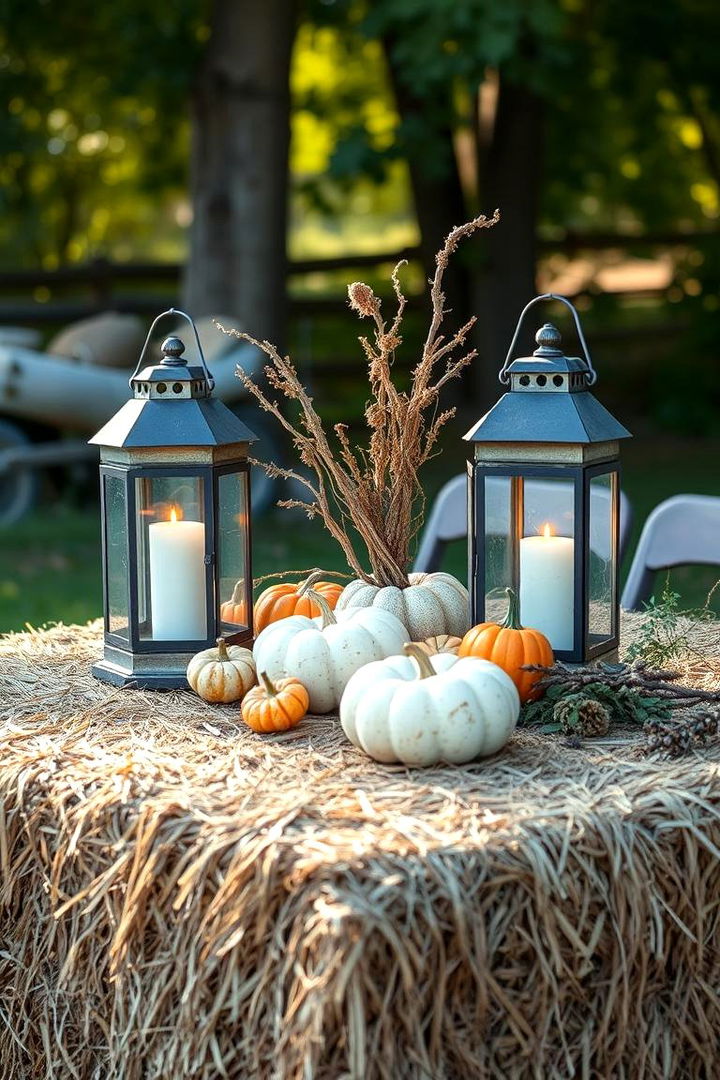 Rustic Hay Bale Arrangements - 22 Fall Decor Ideas