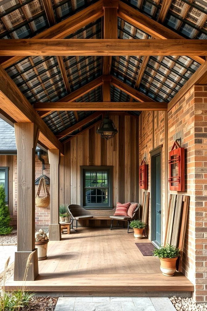 Rustic Industrial Blend - 22 Metal Roof Porch Design Ideas