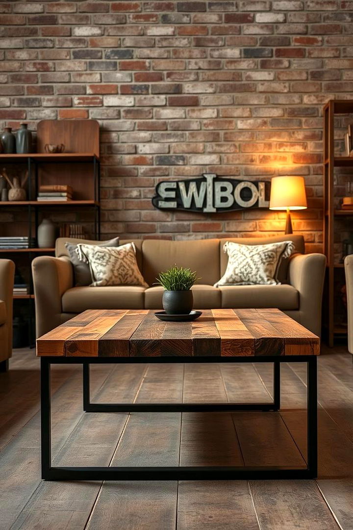 Rustic Industrial Coffee Tables - 22 Industrial Living Room Ideas