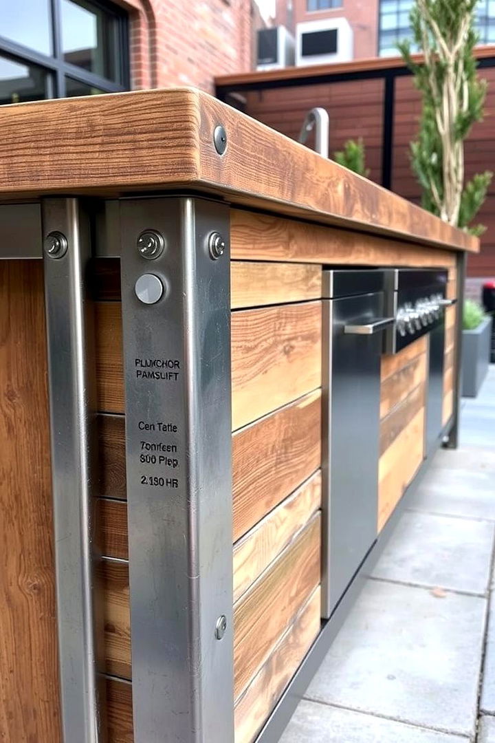 Rustic Industrial Hybrid - 22 Outdoor Kitchen Island Ideas