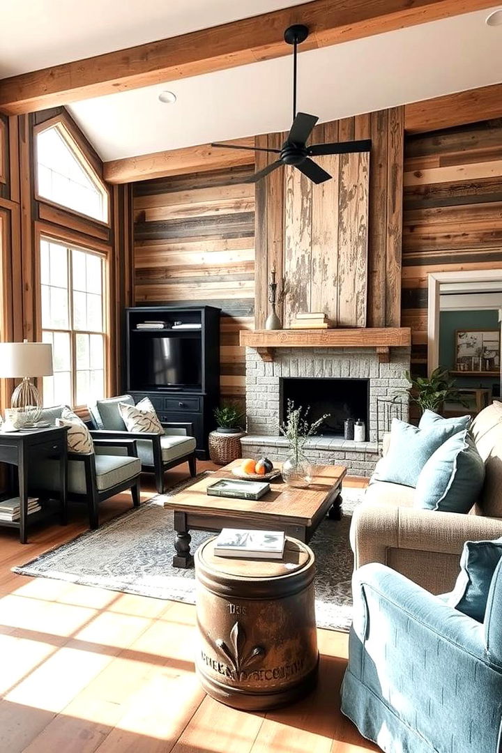 Rustic Inspiration in Blue Black - 22 Black and Blue Living Room Ideas