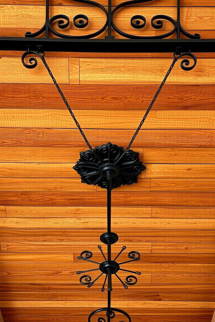 Rustic Iron and Wood Combo - 22 Rustic Ceiling Ideas