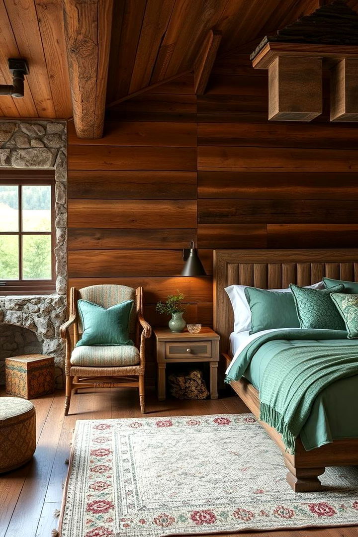 Rustic Jade Escape - 22 Jade Green Bedroom Ideas