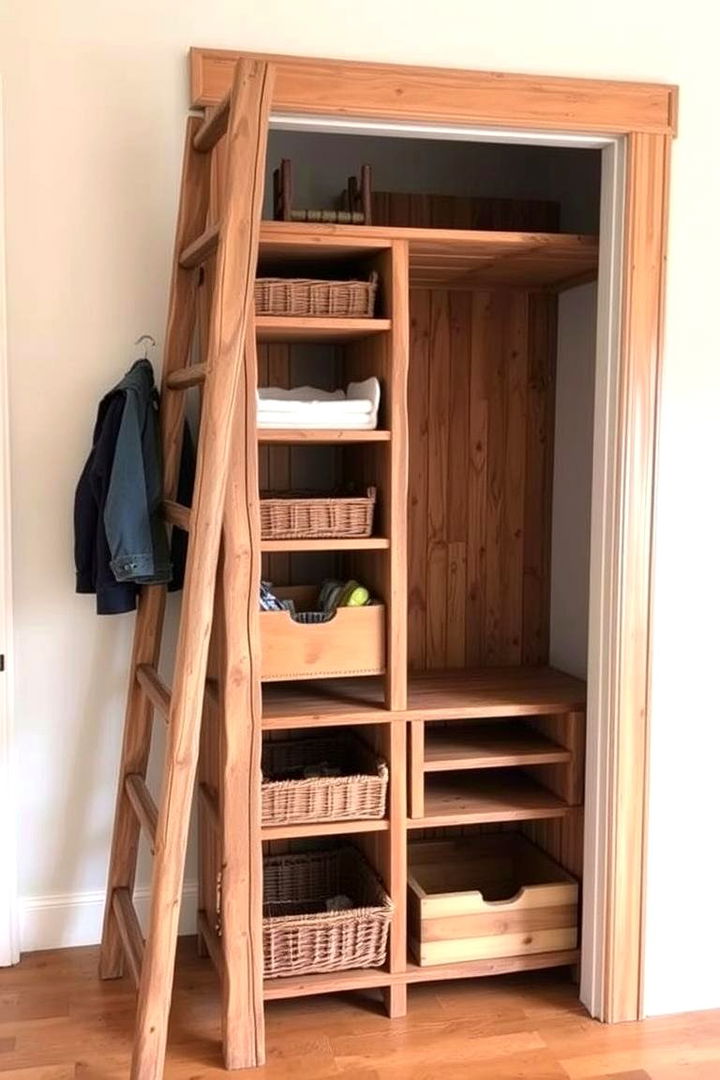 Rustic Ladder Style Closet - 22 Rustic Closet Ideas