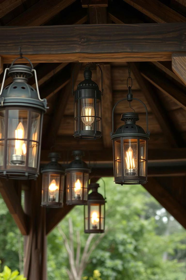 Rustic Lantern Ambiance - 22 Gazebo Lighting Ideas