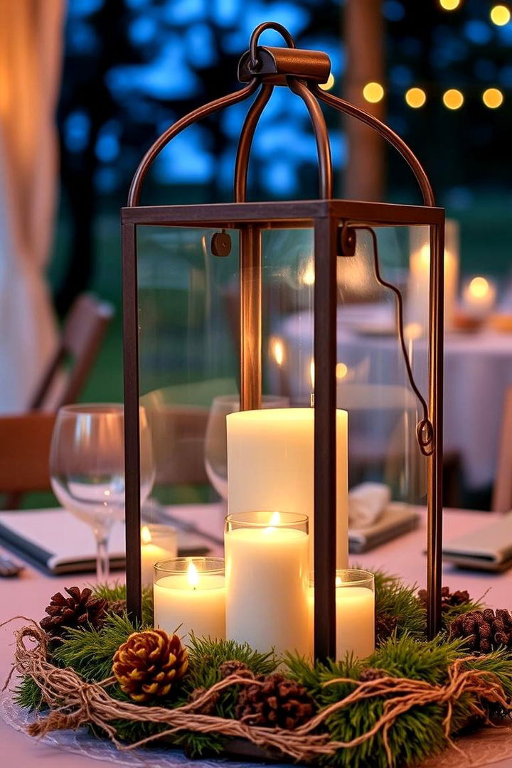 Rustic Lantern Centerpieces - 22 Rustic Wedding Centerpieces