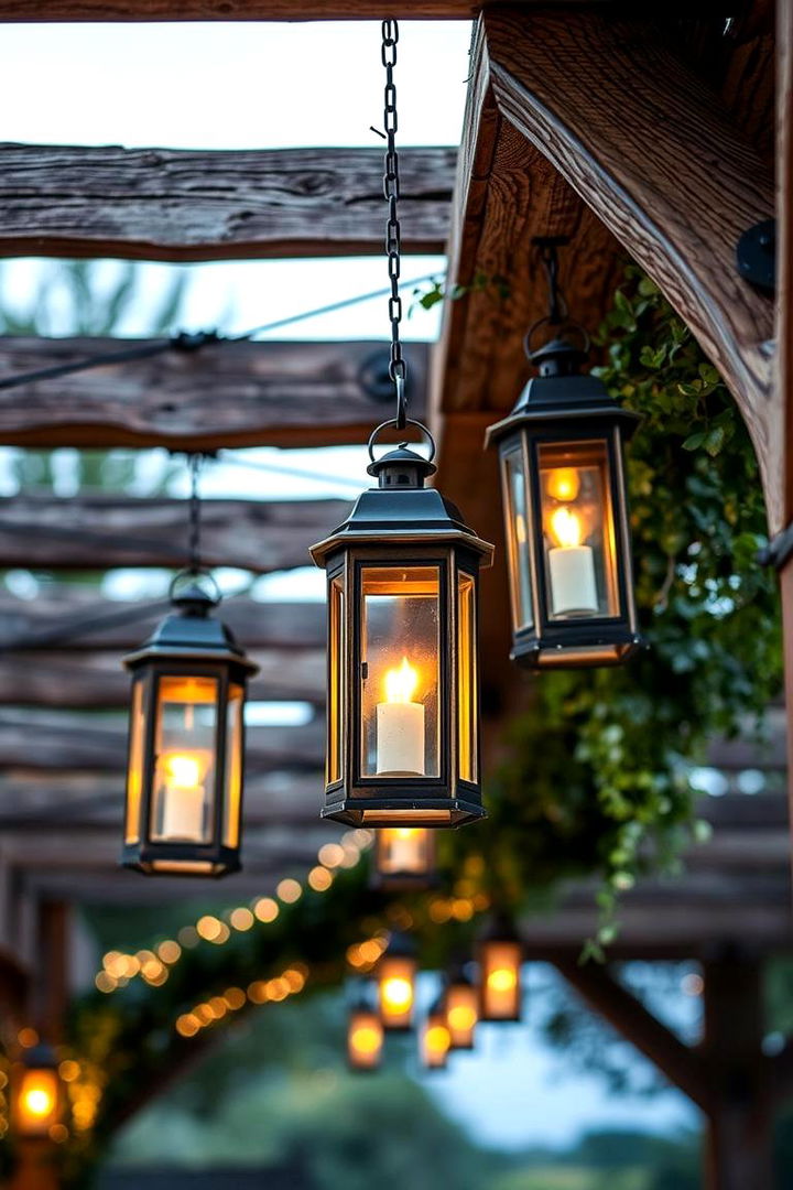 Rustic Lanterns - 22 Pergola Lighting Ideas