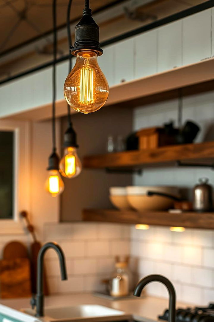 Rustic Lighting Ambiance - 22 Rustic Kitchen Ideas