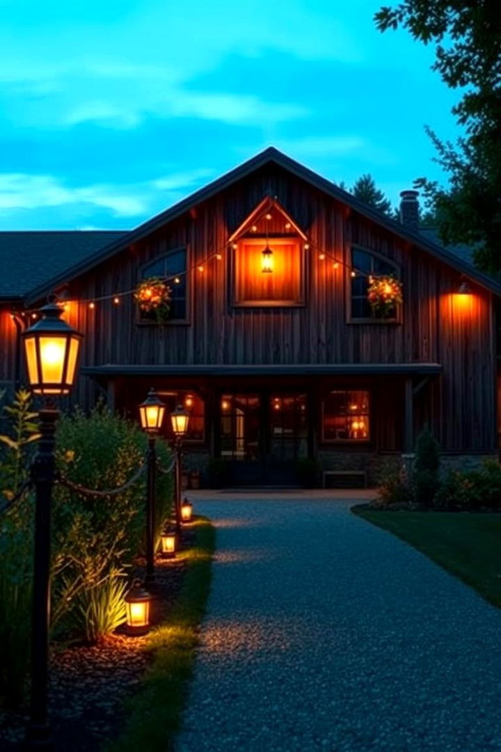 Rustic Lighting Features - 22 Barn House Exterior Ideas