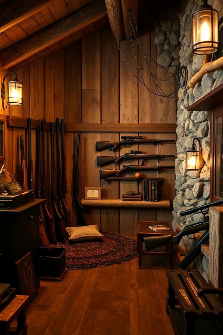 Rustic Lodge Ambiance - 22 Man Cave Gun Room Ideas