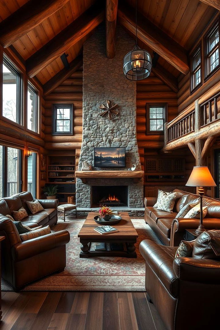 Rustic Lodge Vibes - 22 Mens Living Room Ideas
