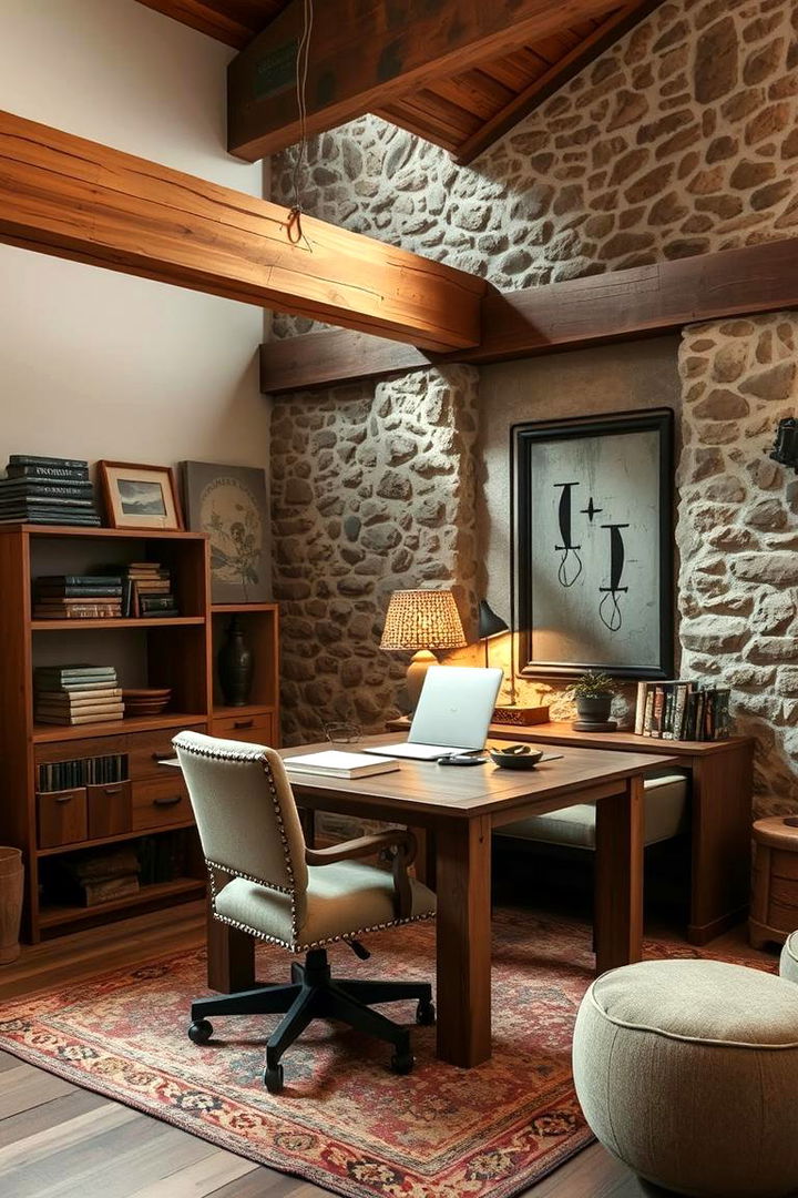 Rustic Loft Office Charm - 22 Loft Office Ideas