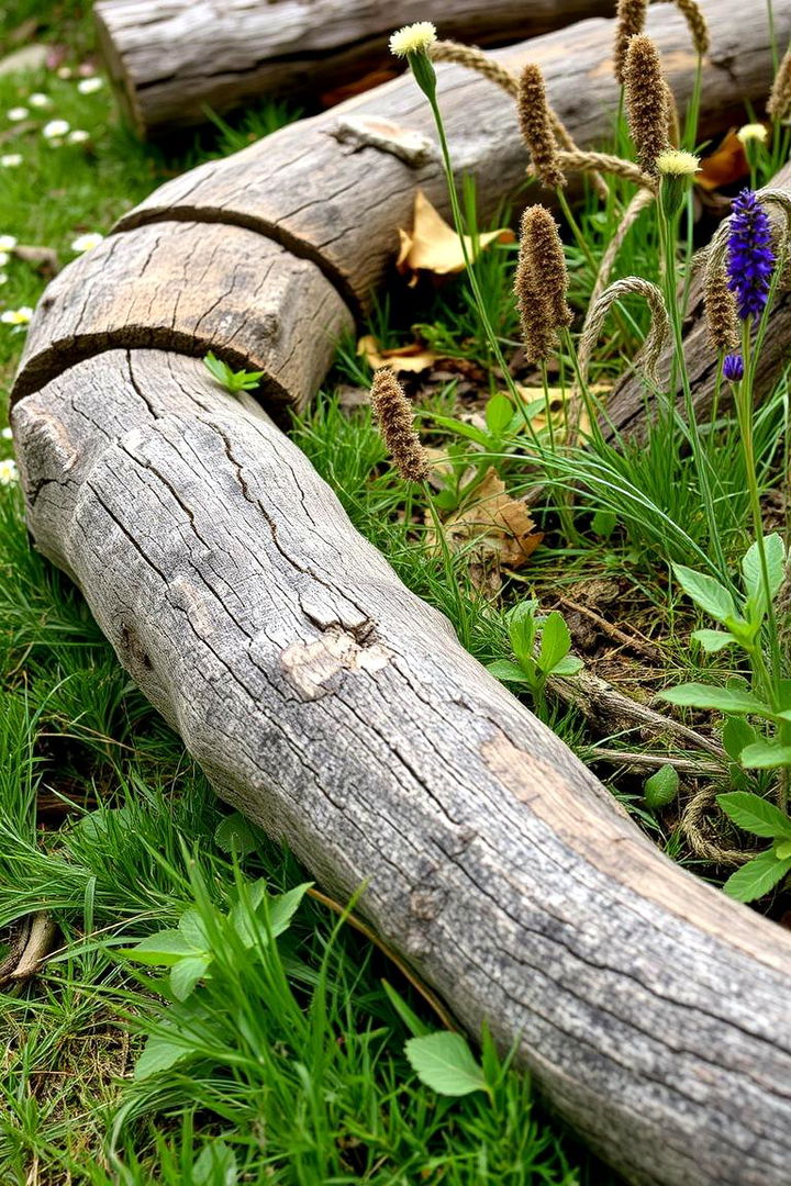 Rustic Log Edgings - 22 Garden Edging Ideas