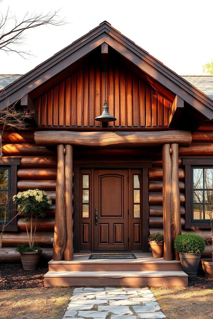 Rustic Mahogany Warmth - 22 Brown Exterior House Colors