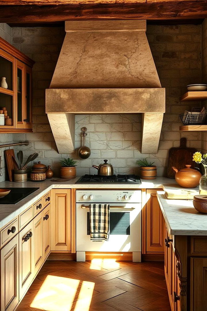 Rustic Marble Accents - 22 Marble Kitchen Floor Ideas