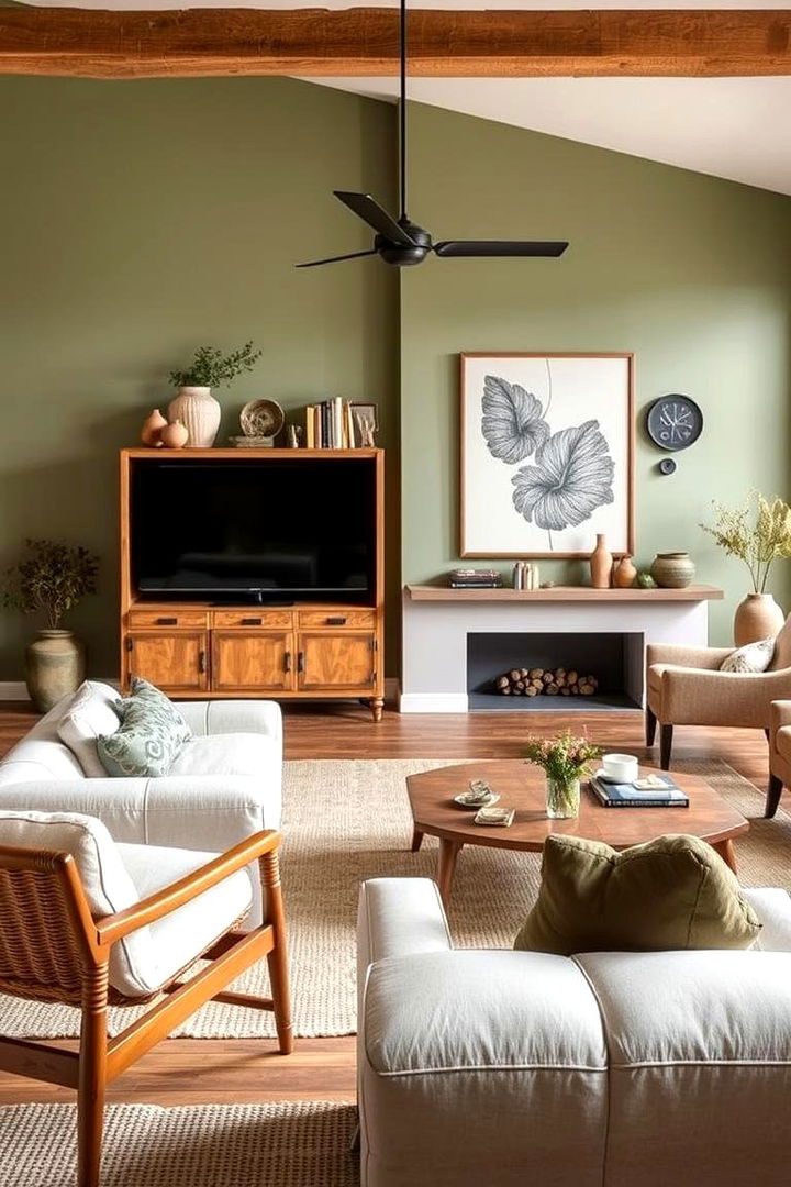 Rustic Meets Contemporary Comfort - 22 Rustic Sage Green Living Room Ideas