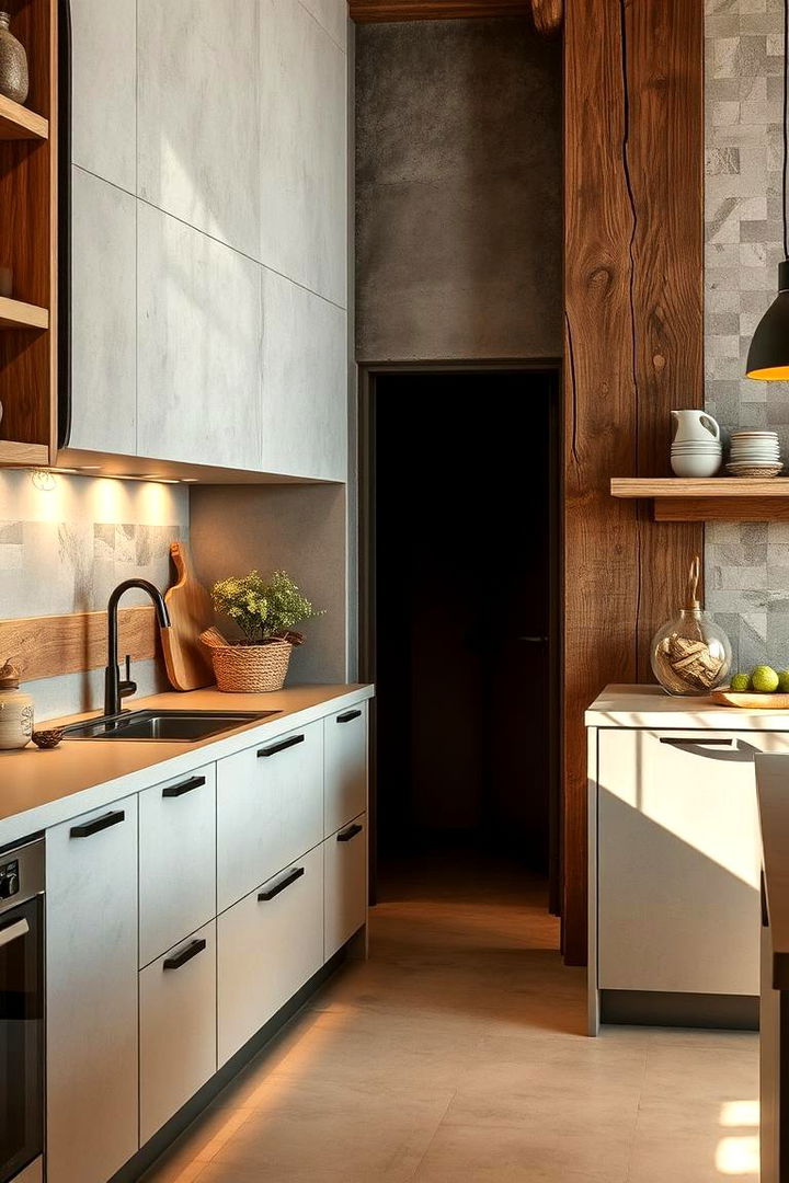 Rustic Meets Modern Microcement Combos - 22 Microcement Kitchen Ideas