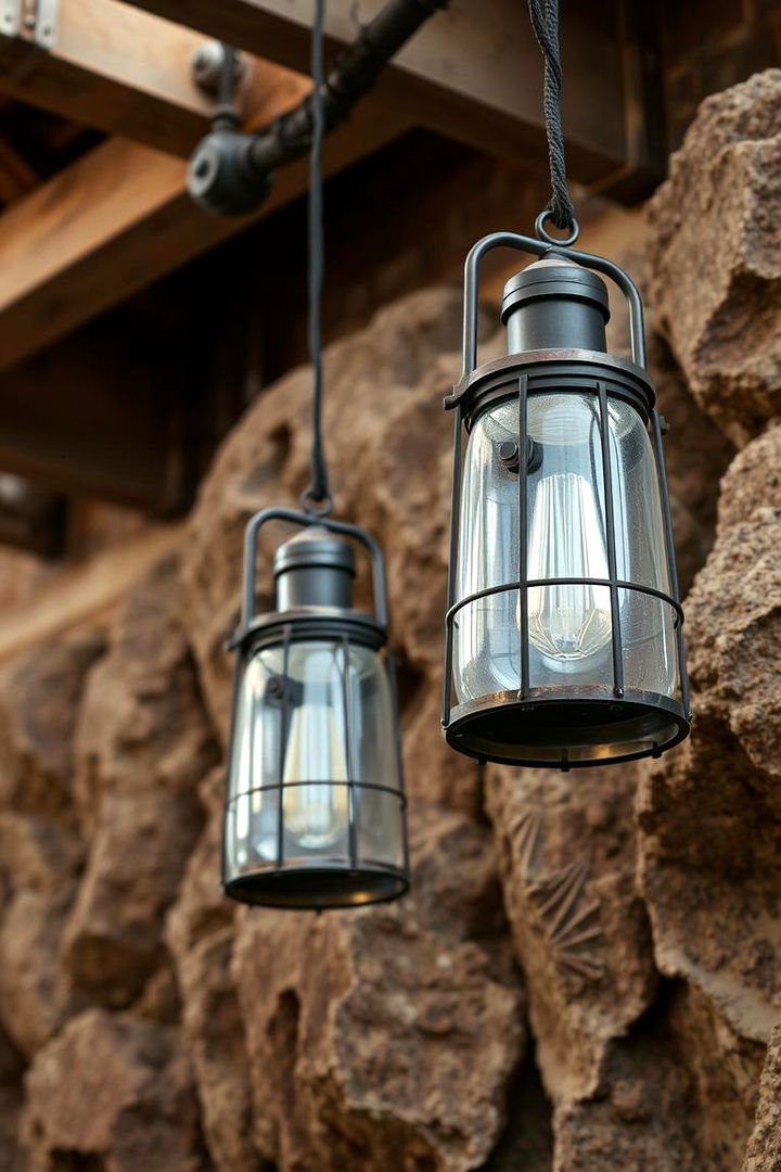 Rustic Metal Accents and Lamps - 22 Cowboy Room Decor Ideas