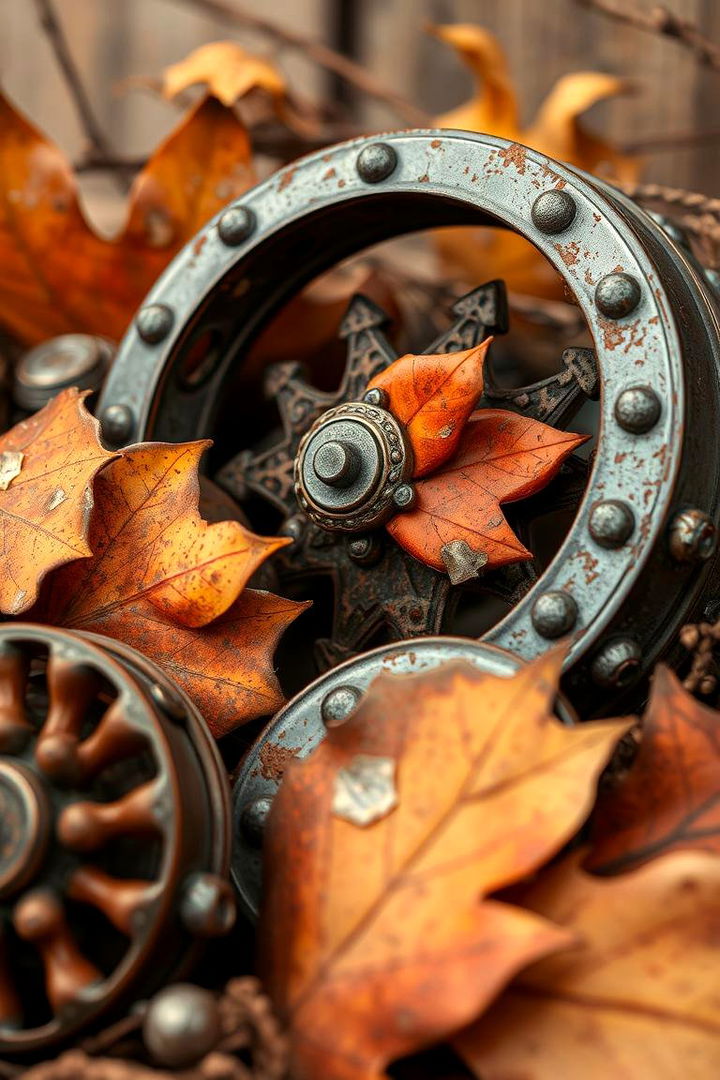 Rustic Metal Accents for a Weathered Look - 22 fall outdoor decorating ideas