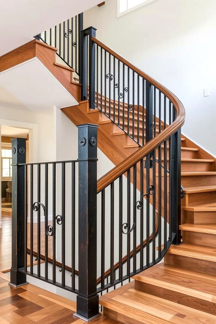 Rustic Metal Frames - 22 Farmhouse Rustic Stair Railing Ideas
