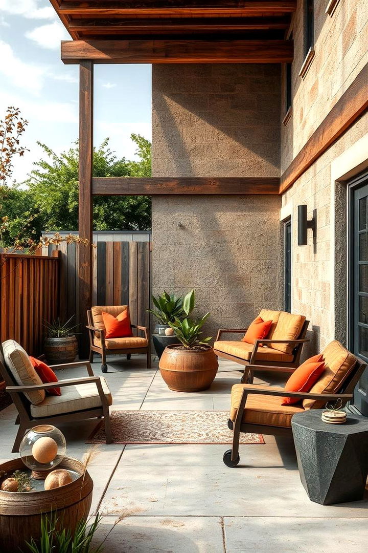 Rustic Modern Fusion - 22 Stamped Concrete Patio Ideas