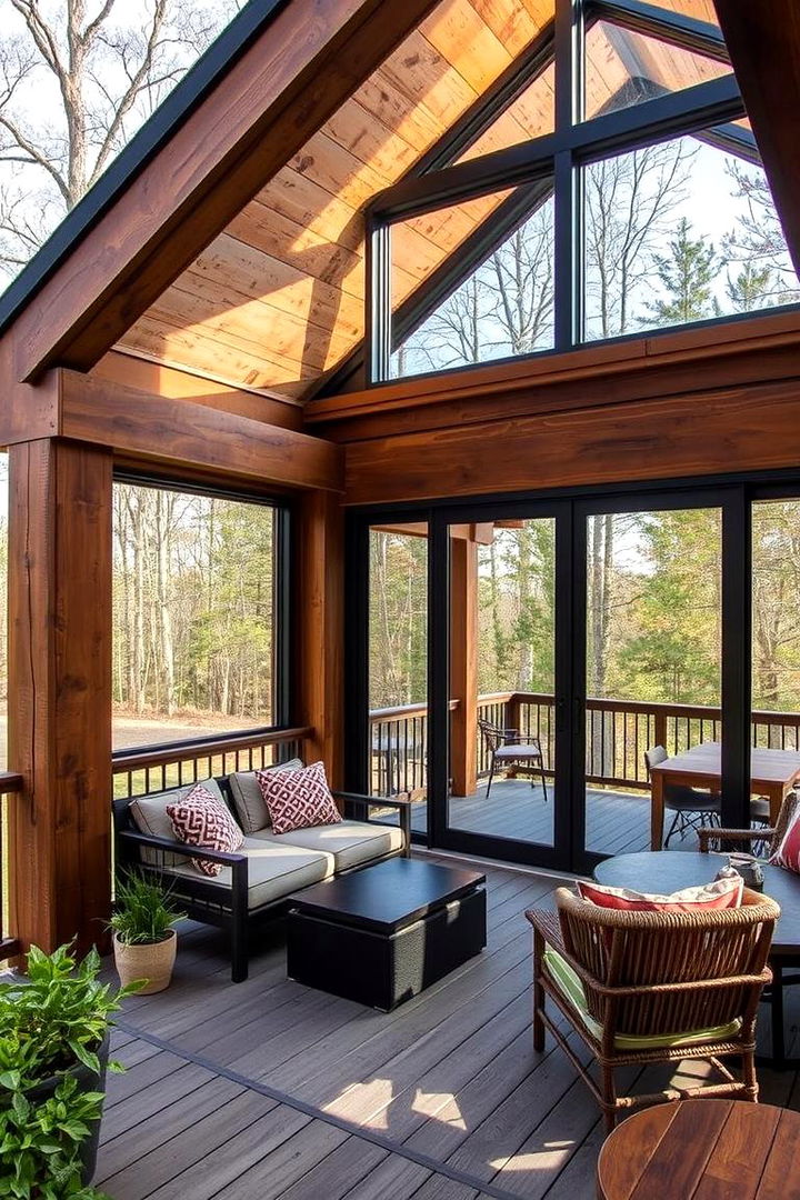 Rustic Modern Fusion - 22 Sunroom and Deck Combo Ideas