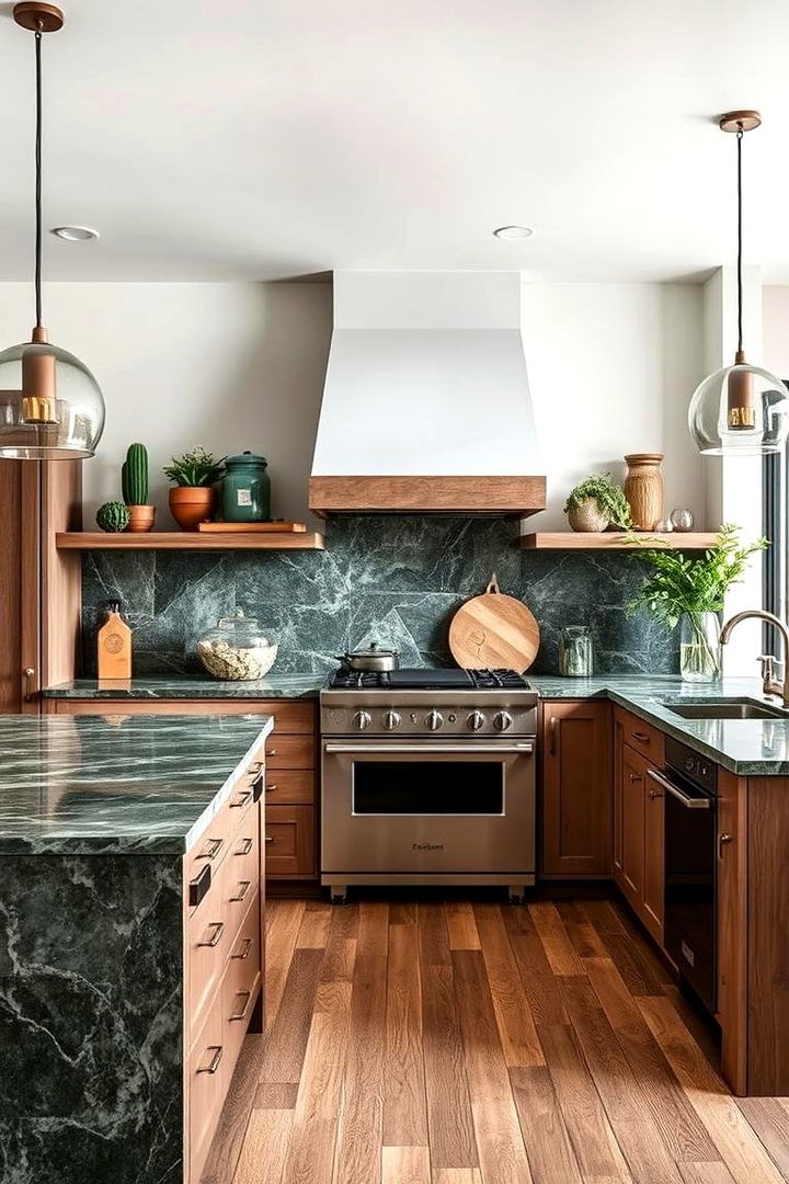 Rustic Modern Fusion in Marble - 22 Green Marble Countertop Design Ideas