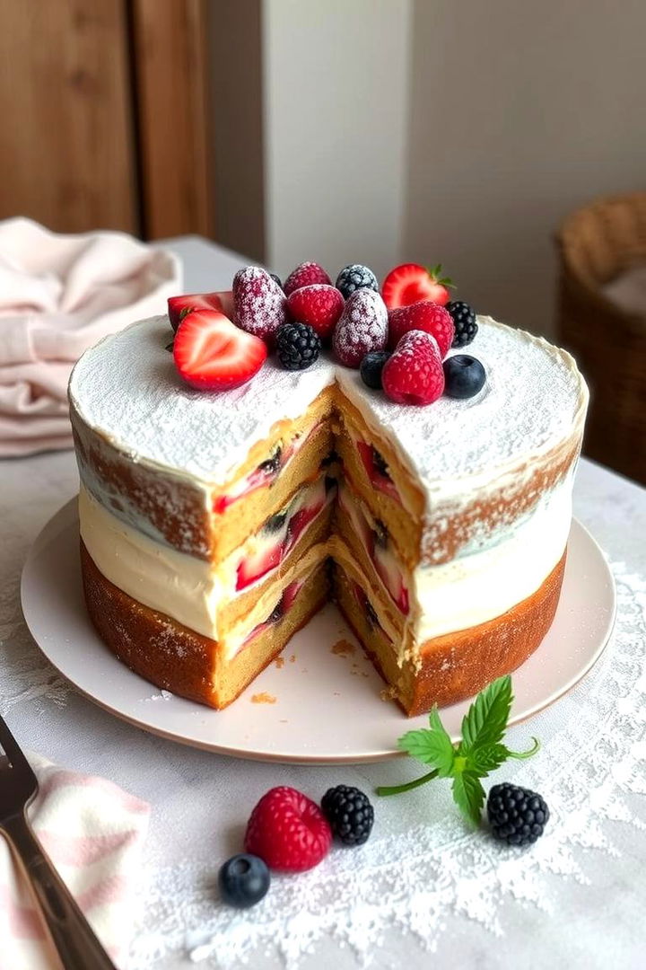 Rustic Naked Cake - 22 Small Wedding Cake Ideas