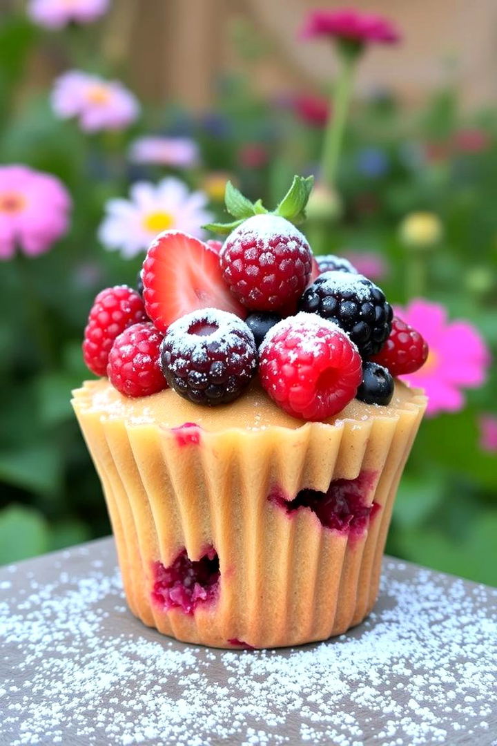 Rustic Naked Cupcakes with Fresh Berries - 22 Wedding Cupcake Ideas