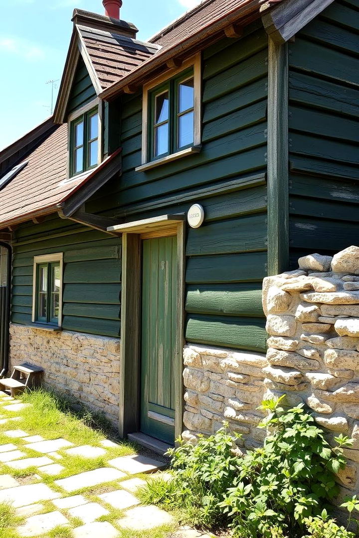 Rustic Natural Appeal - 22 Dark Green Exterior Paint Color Schemes