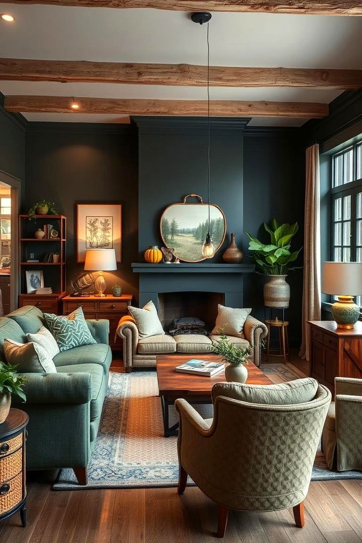 Rustic Navy and Fern Combination - 22 Blue and Green Color Combos for Decorating
